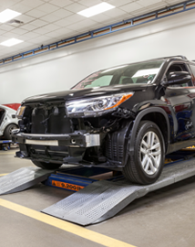 Toyota on vehicle lift | Oakes Toyota in Greenville MS
